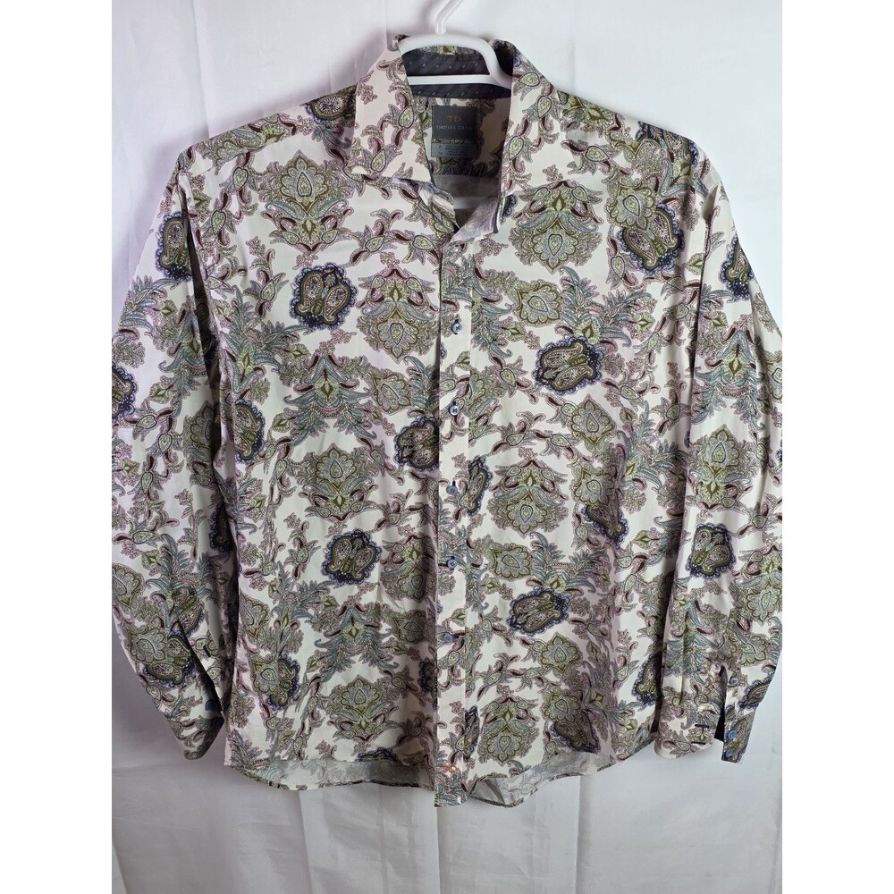 Thomas Dean Men’s‎ XL Multicolored Paisley Long Sleeve Button Up Shirt